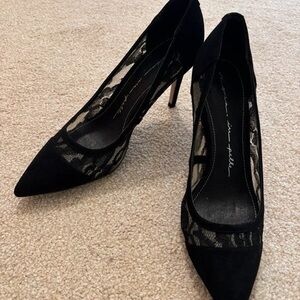 Chic Black Lace Stiletto Heels